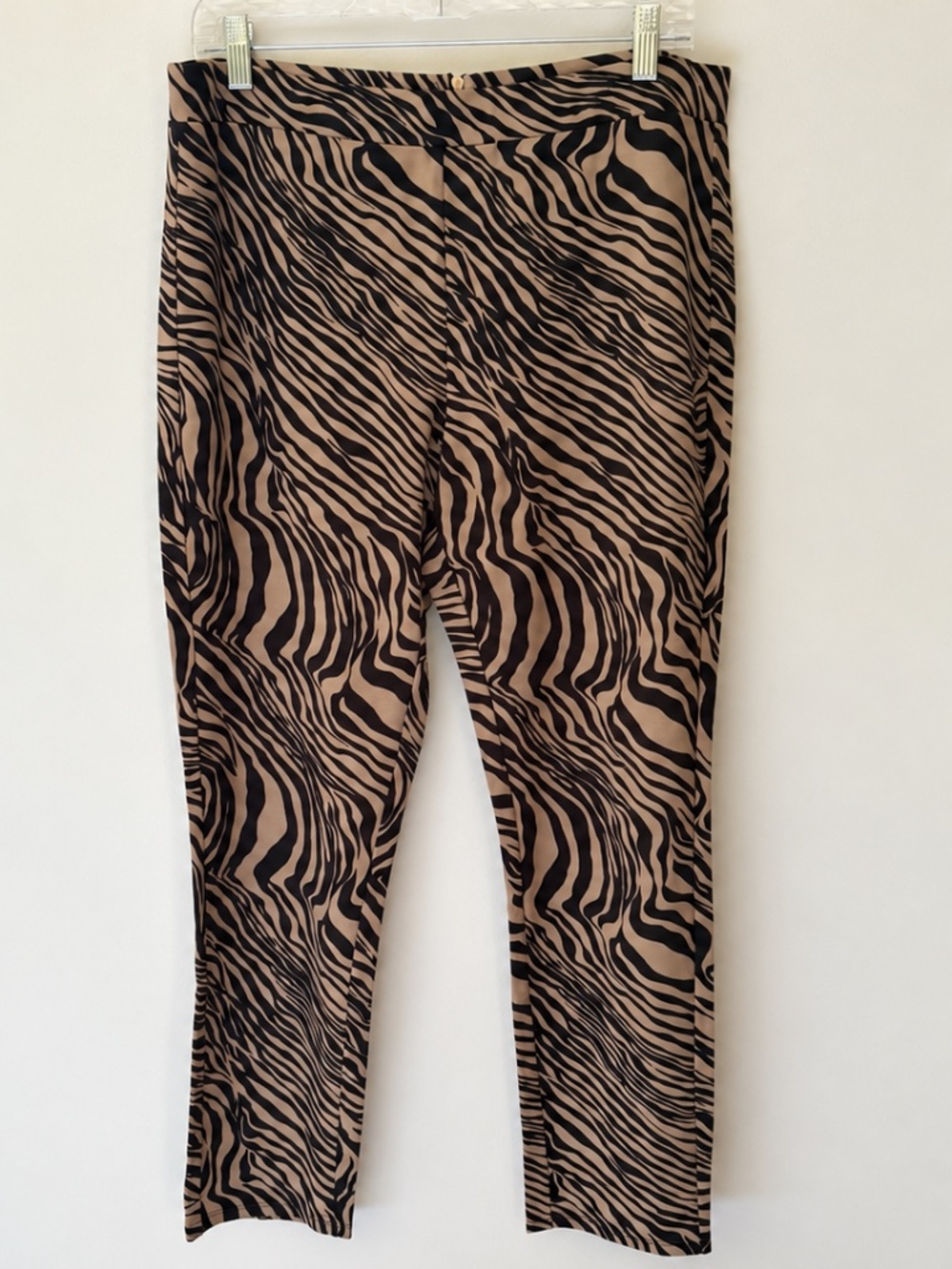 Jude Connally Zebra Print Stretch Ankle Pants L Made in USA